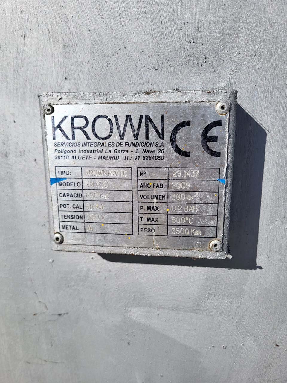 Krown Krownmatic KM 650 forno doseador O1759, utilizado