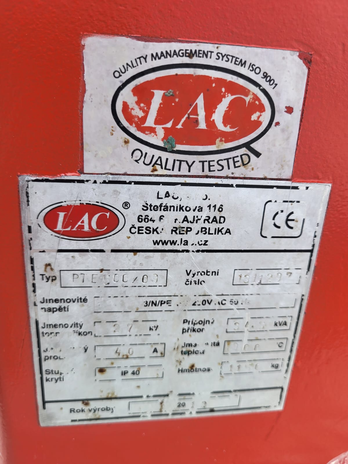 Forno de espera LAC PTE 500/09 O1838, usado Forno de espera LAC PTE 500/09 O1838, usado